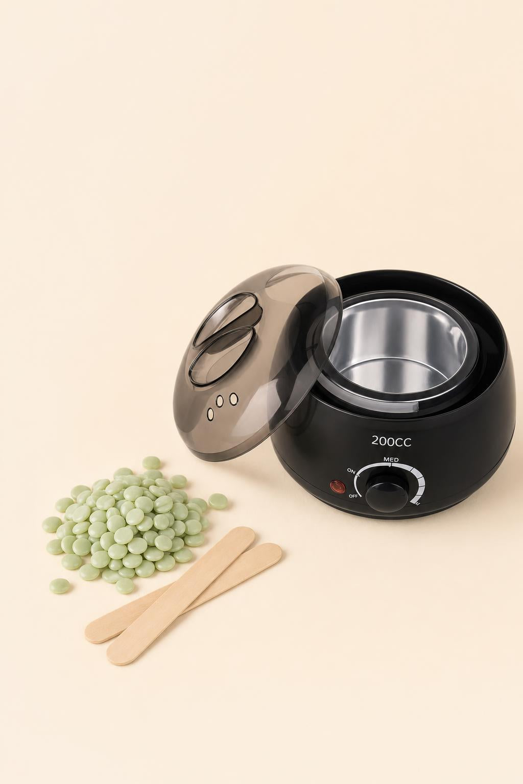 Kit Bolquen: calentador de cera con perlas y espátulas